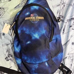 Universal Studios Florida Galaxy Print Sling Style Day Pack NWT